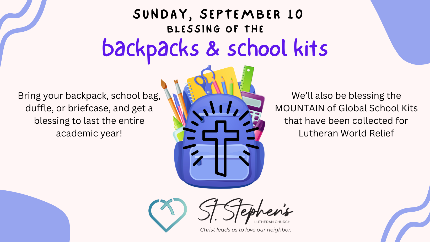 Featured image for Blessing of Backpacks & School Kits