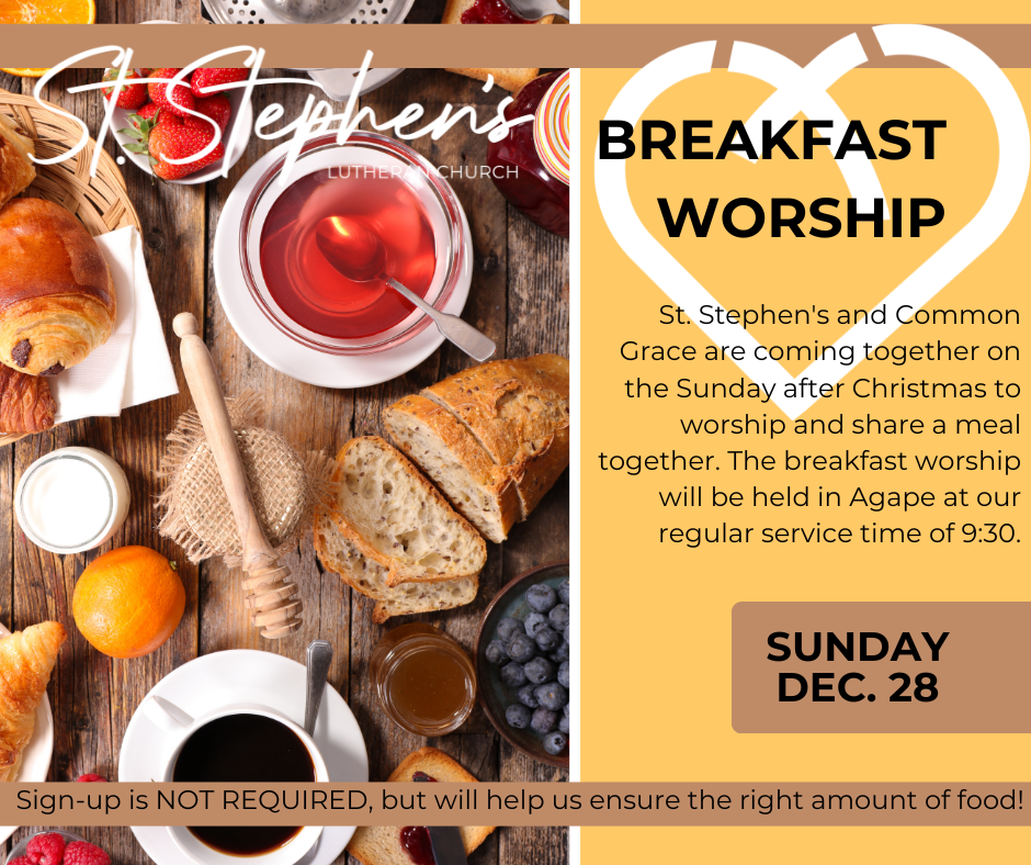 Featured image for Breakfast Worship Dec. 28 at 9:30